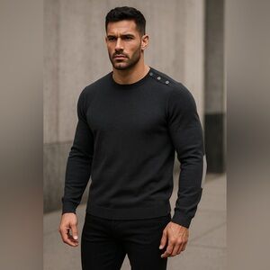 Zadig and Voltaire silk blend light weight sweater with iridescent buttons